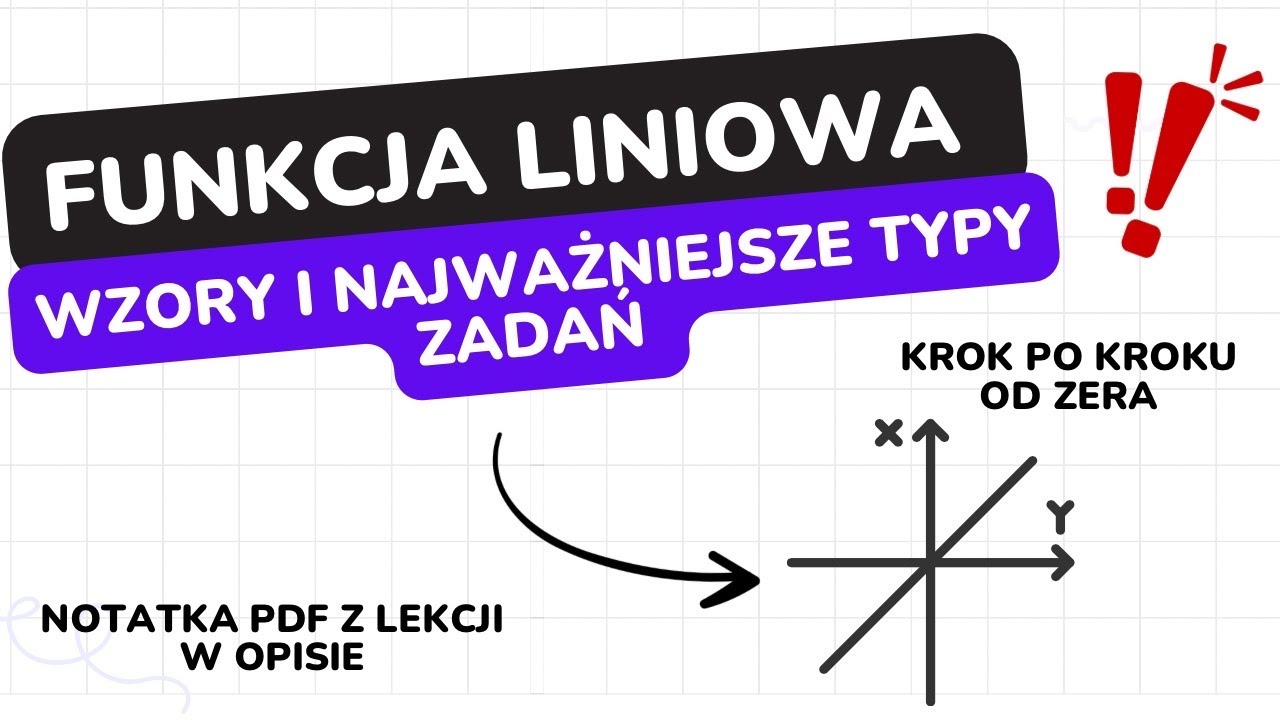 Funkcja liniowa w 10 min 🤩 wszystkie najważniejsze typy zadań! ⬇️ Zadania w PDF do druku w opisie