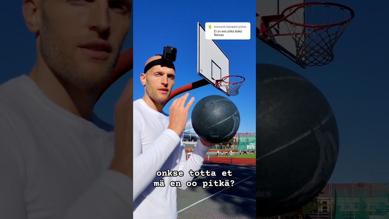 Pystyisk&ouml; joku joka ei oo pitk&auml; t&auml;h&auml;n 🤔? #koripallo #pituus #shorts