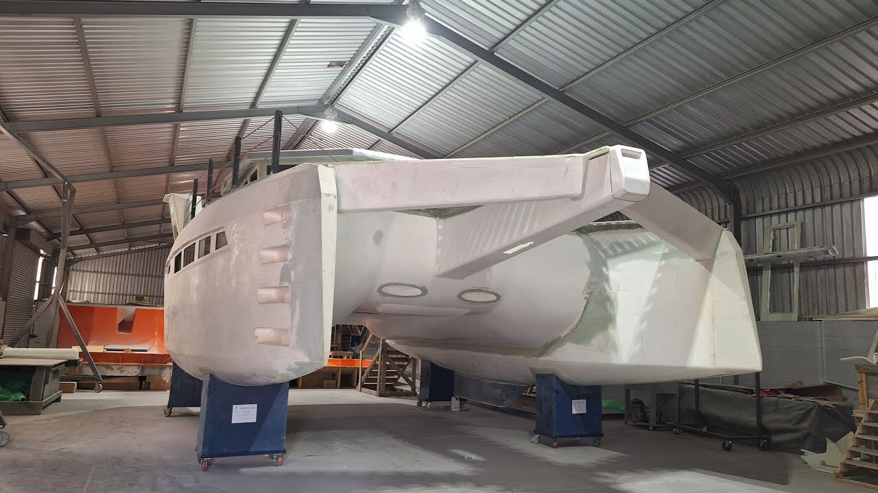 Onyx 10.5 Catamaran - First Boat in Production Walkthrough. Sailing Version.