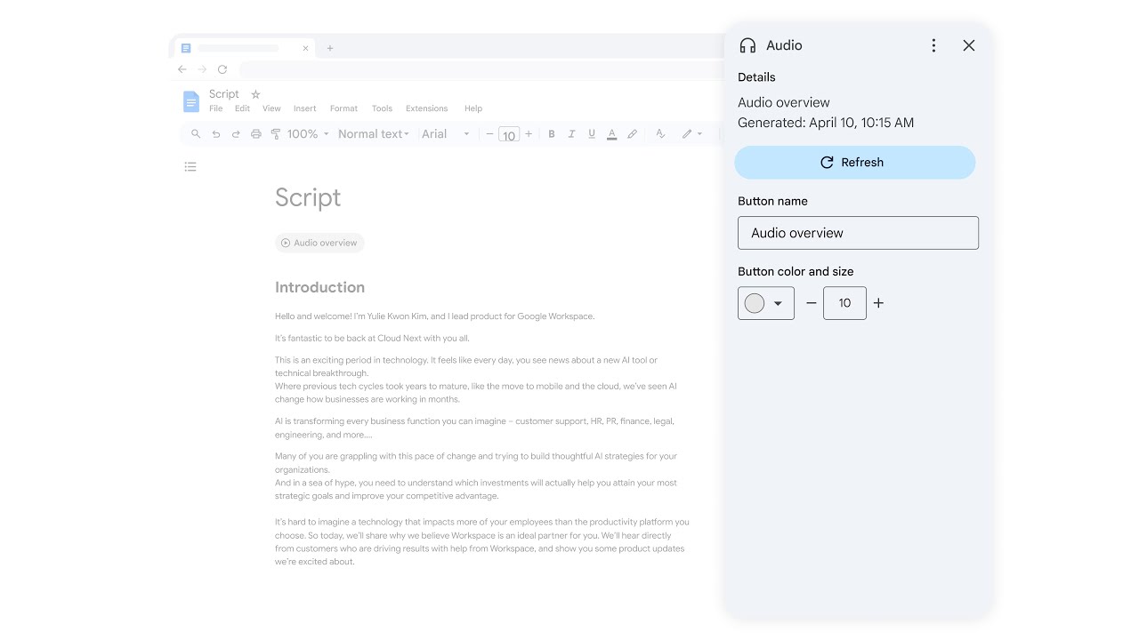 Audio in Google Docs