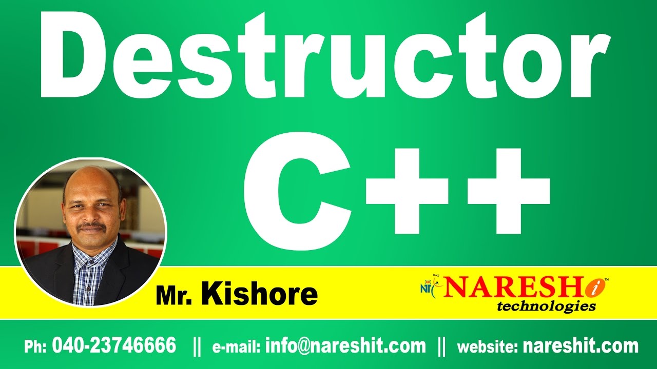 Destructor in C++ | C++ Tutorial | Mr. Kishore