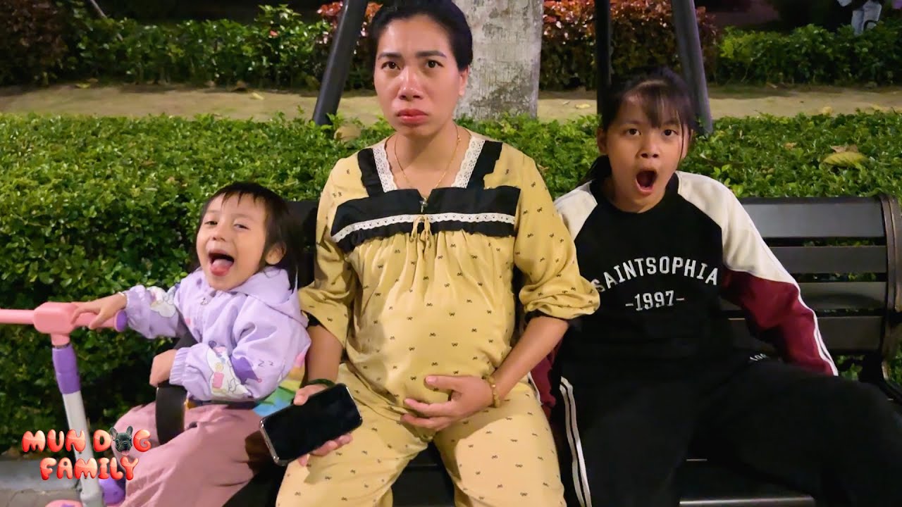 Dad and Diem's ​​mission! Urge mom to walk for easier delivery