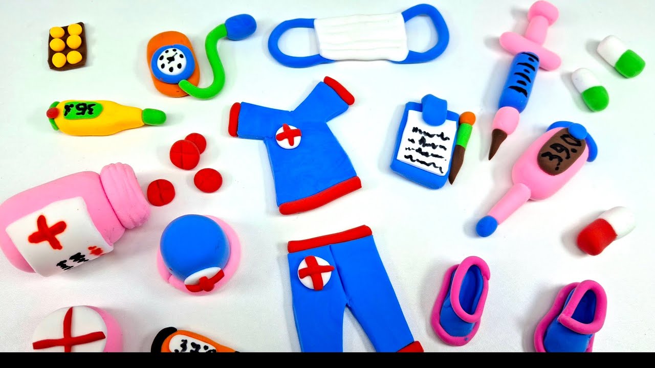 DIY DOCTOR KIT! 🌡️💉 Making Hospital Toys with Modeling Clay