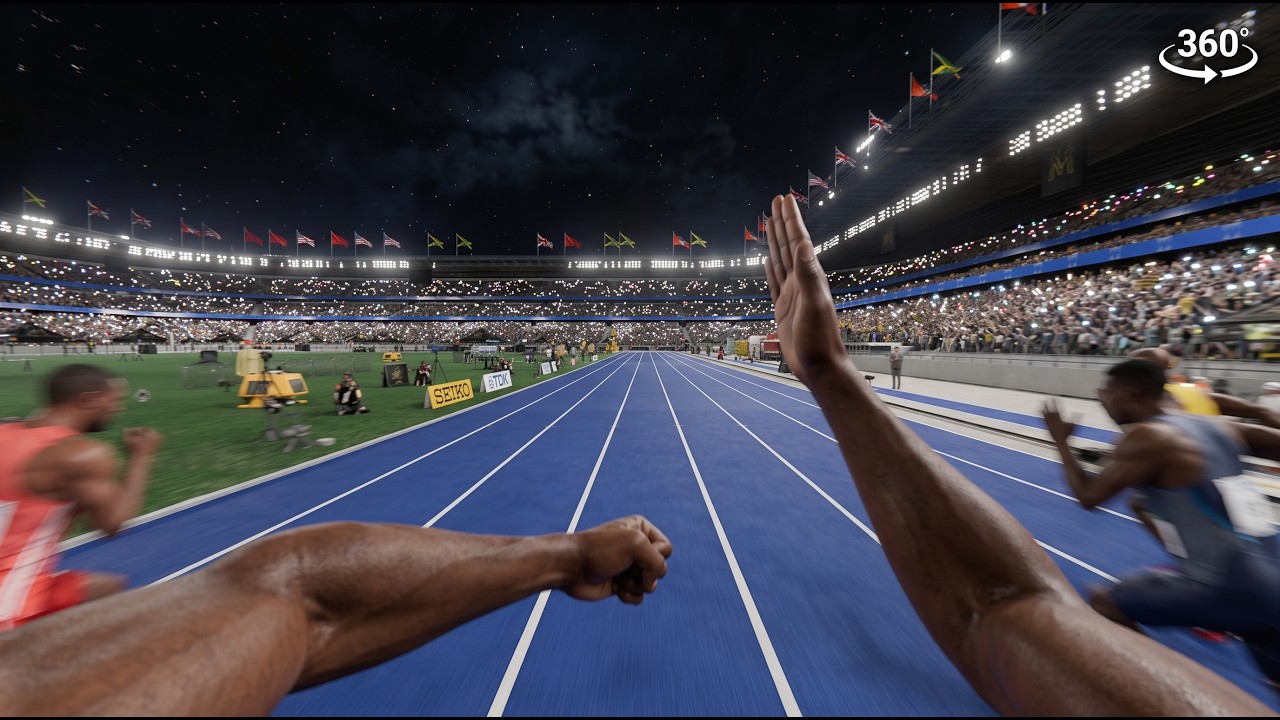 360&deg; VR Usain Bolt 9.58 World Record | Berlin 2009 POV