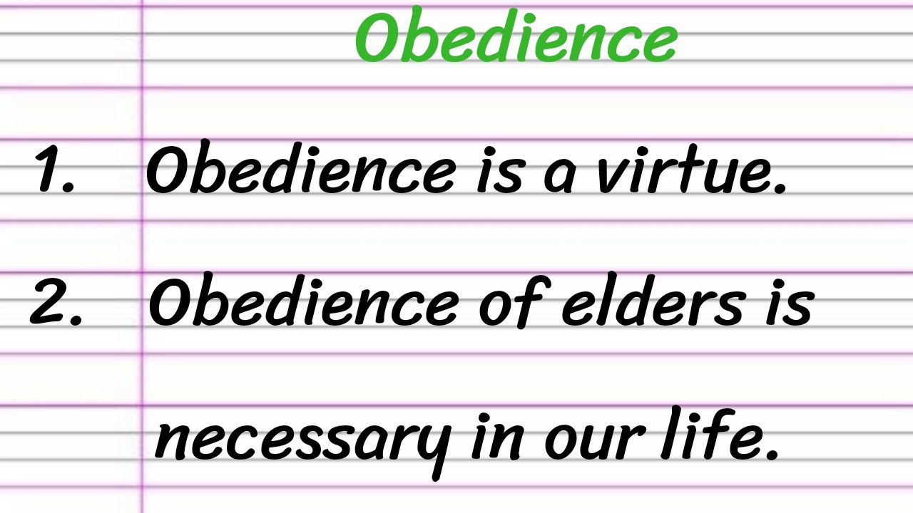 Obedience Essay in English 10 Lines || Short Essay on Obedience