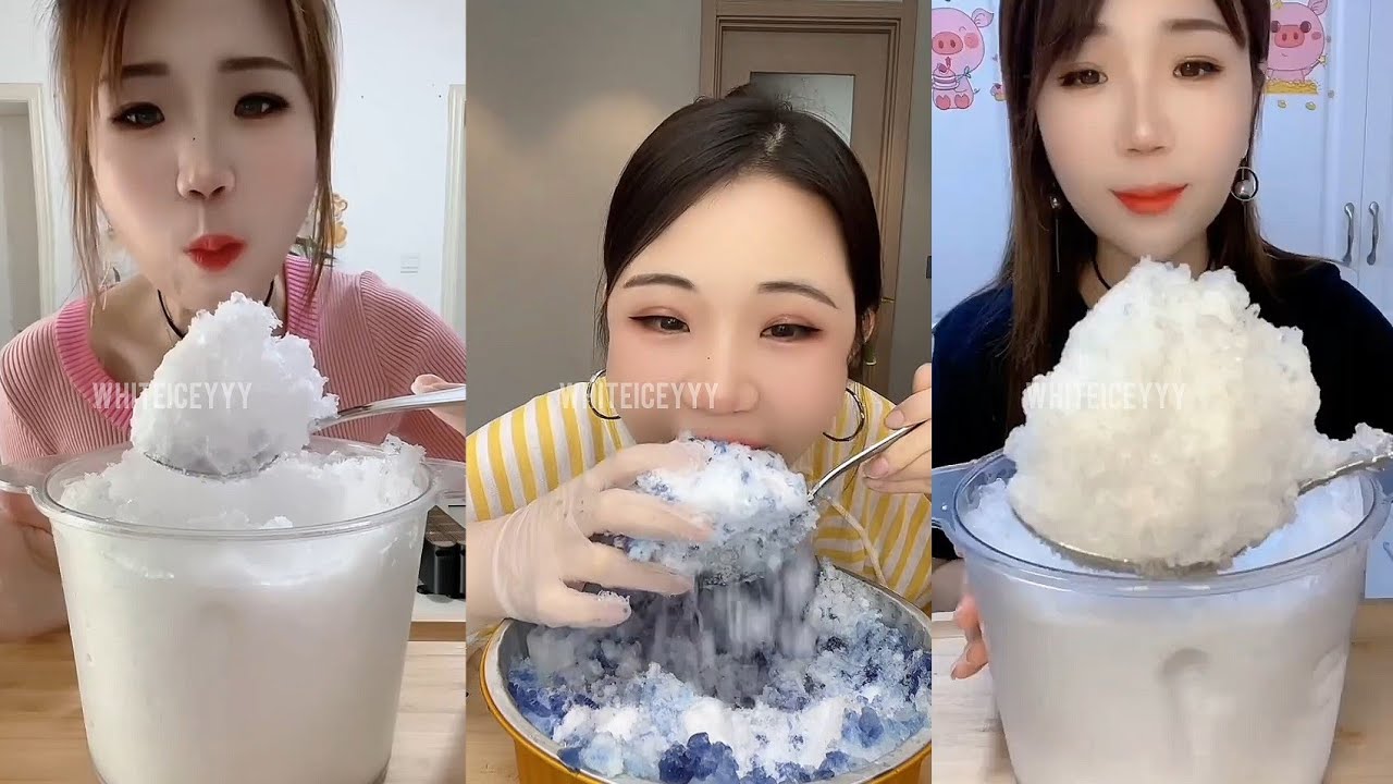 YY ICE EATING/ ONLY BITES/ICE EATING ASMR/SHAVED ICE/ FREEZER FROST/ REFROZEN ICE/WHITE ICE ❄️