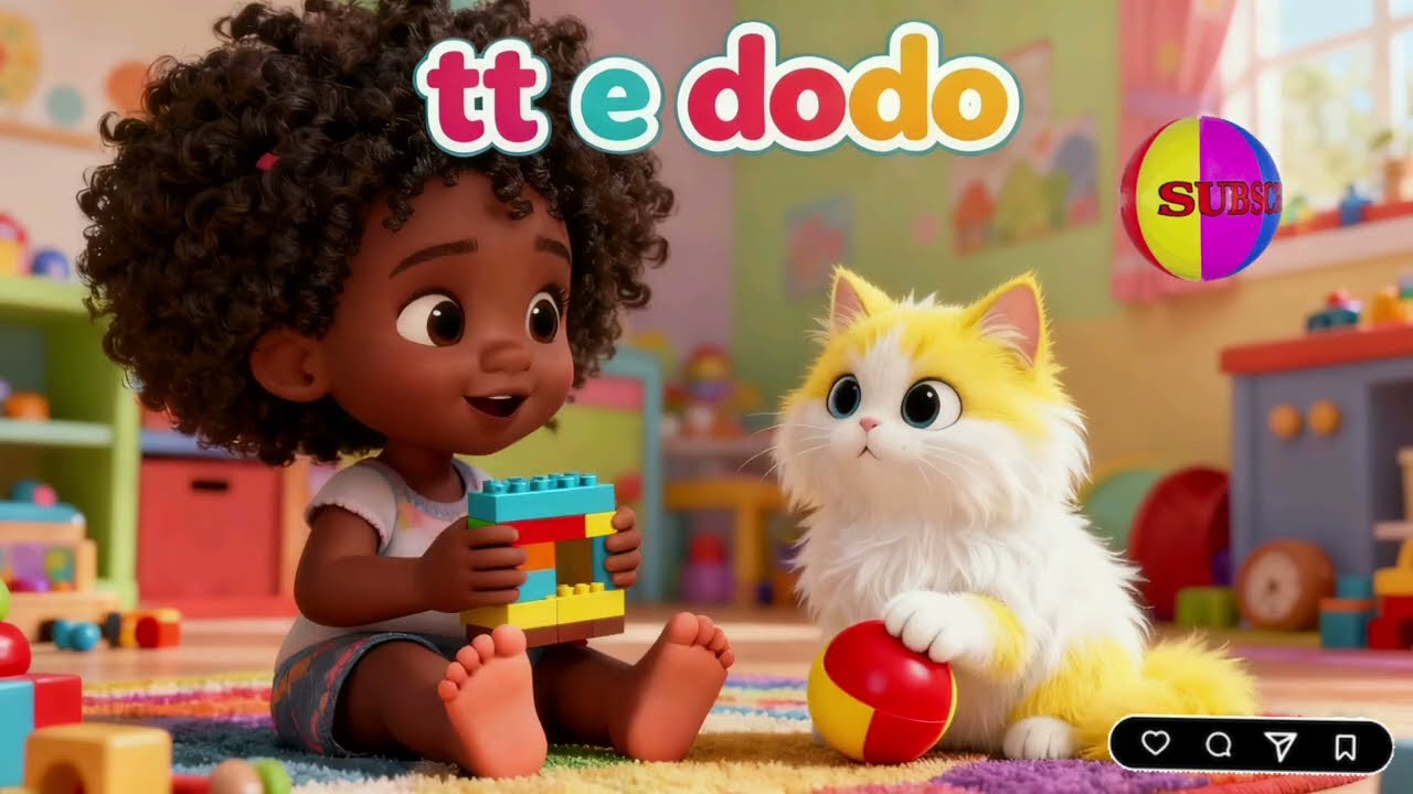 🎀 TeTê dos Cachinhos e o Gatinho Dodô — Uma Amizade Mágica Cheia de Carinho e Diversão! 🐱✨