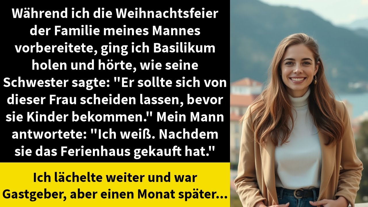 Während ich die Weihnachtsfeier der Familie meines Mannes vorbereitete, ging ich Basilikum holen und