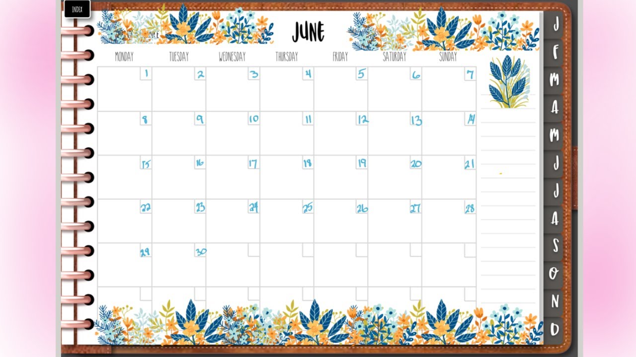 Noteshelf & Goodnotes monthly, weekly, daily.