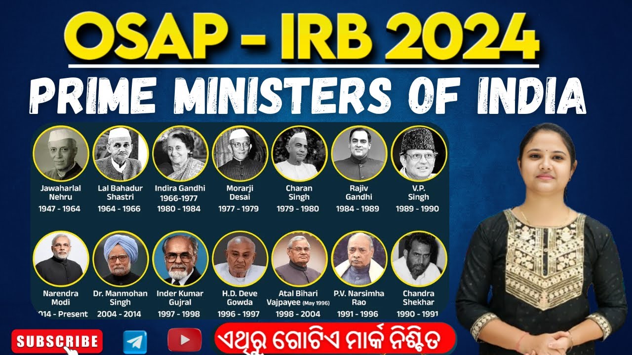 OSAP IRB 2024||List of Prime Minister of India(ଭାରତର ପ୍ରଧାନମନ୍ତ୍ରୀ)||With Neha Ma'am#osap#irb#SI