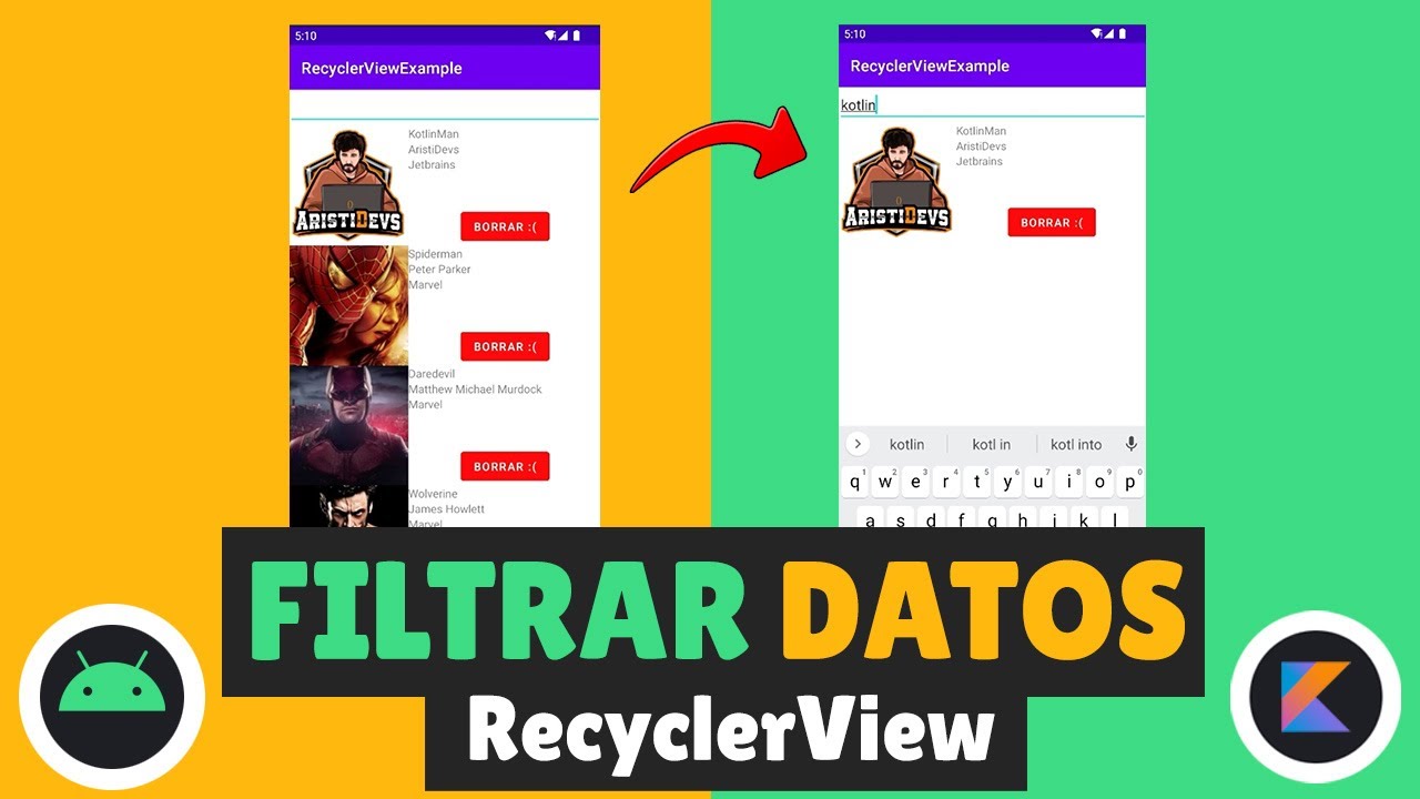 [TUTORIAL] FILTRAR en un RECYCLERVIEW con KOTLIN - Android Studio