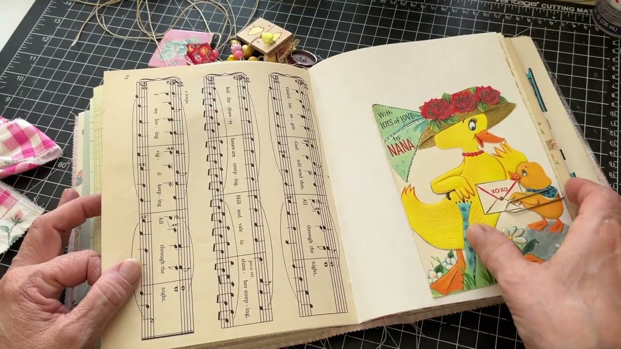 Baby Girl Kraft Tex hand painted journal share 