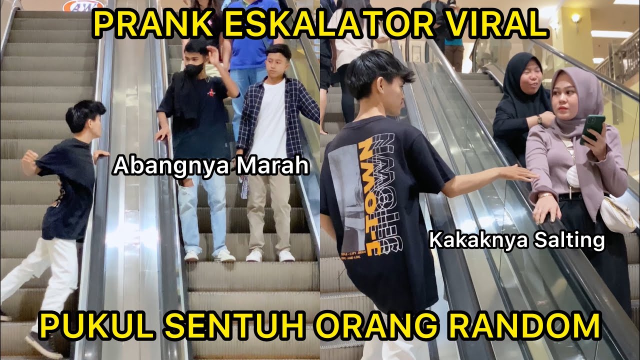GANGGUIN ORANG DI ESKALATOR ADA YANG MARAH ADA JUGA YANG SALTING PART VIII
