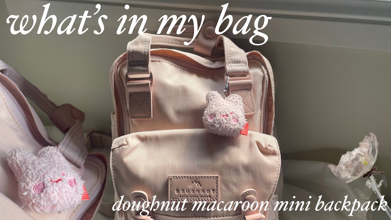 doughnut macaroon mini backpack ⋆·˚ ༘ * unboxing and what’s in my bag 💖
