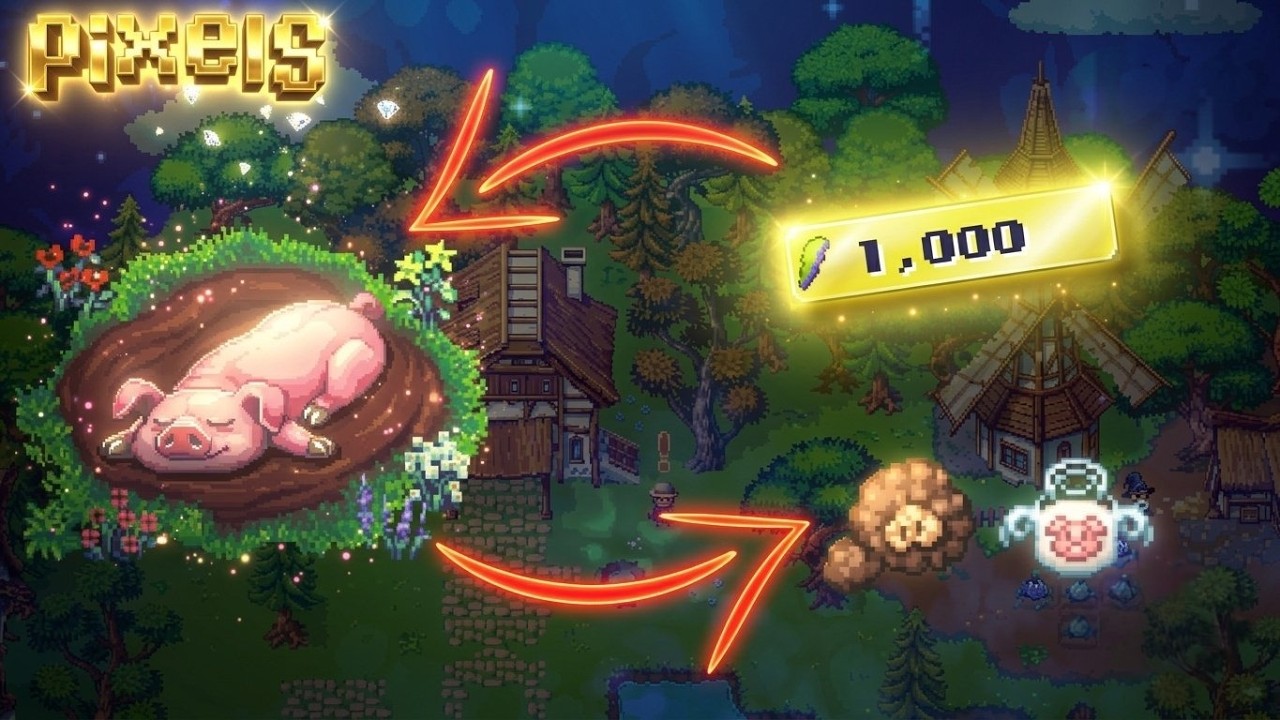 PIXELS // SPENDING 500 ENERGY ON  PIG TO EARN COINS... #pixels #web3gaming #crypto  #gaming