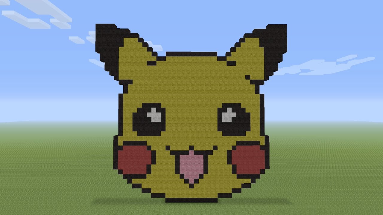 Minecraft Pixel Art - Pokémon Pikachu Head