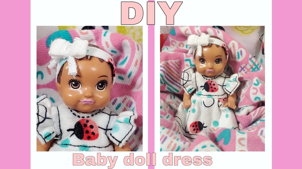 DIY | baby dress for dolls, how to make barbie baby dress - barbie baby clothes - baby doll clothes