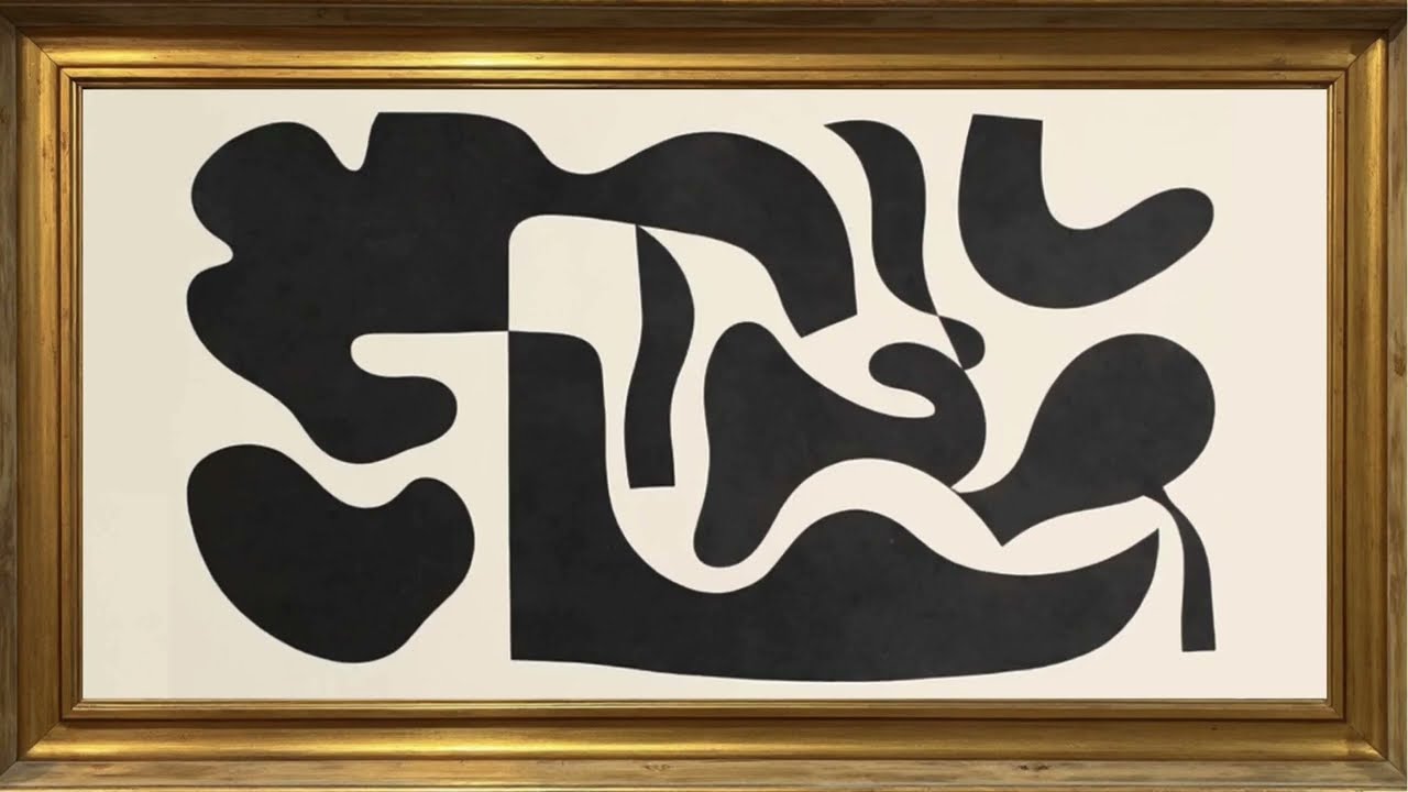 Black & White Aesthetic Wall Art | 7-Hour Loop | No Music | Abstract Painting | 4K TV Screensaver