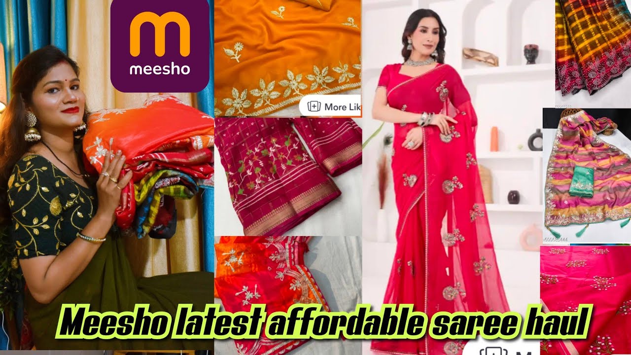 MEESHO LATEST AFFORDABLE DESIGNER SAREE HAUL NEW ARRIVAL SAREE COLLECTION