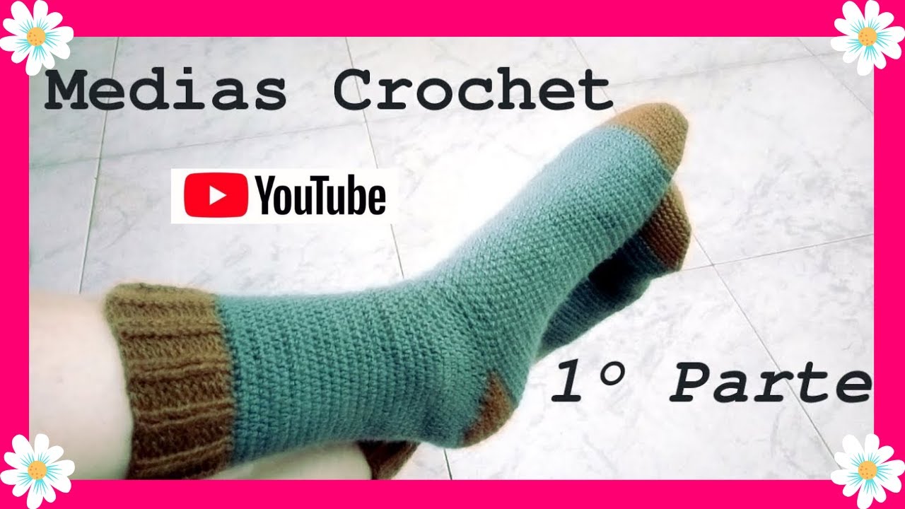 MEDIAS #calcetines o zoquetes en tejido crochet o ganchillo 1° Parte . (Moda a Crochet) 💖
