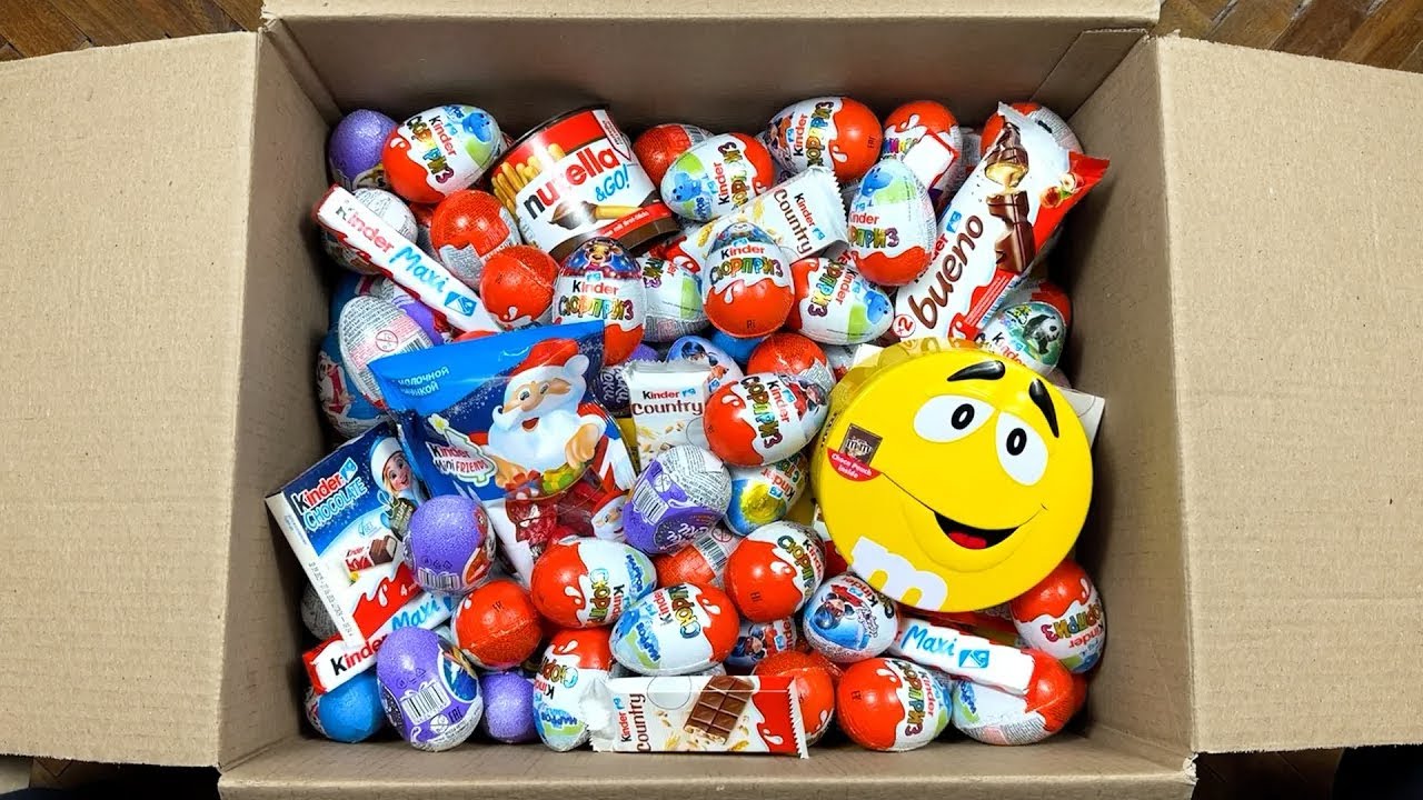 Unpacking So Many Kinder Candy and Surprise Egg and Surprise Toys Inside and Put Into The Box | ASMR
