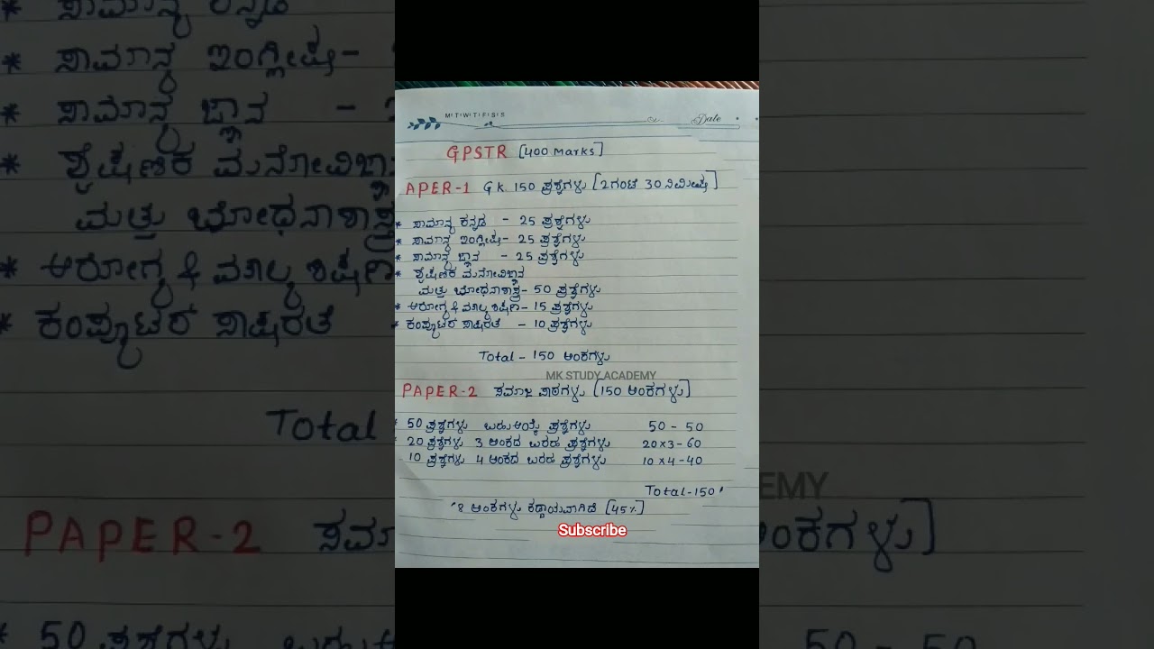 GPSTR syllabus
