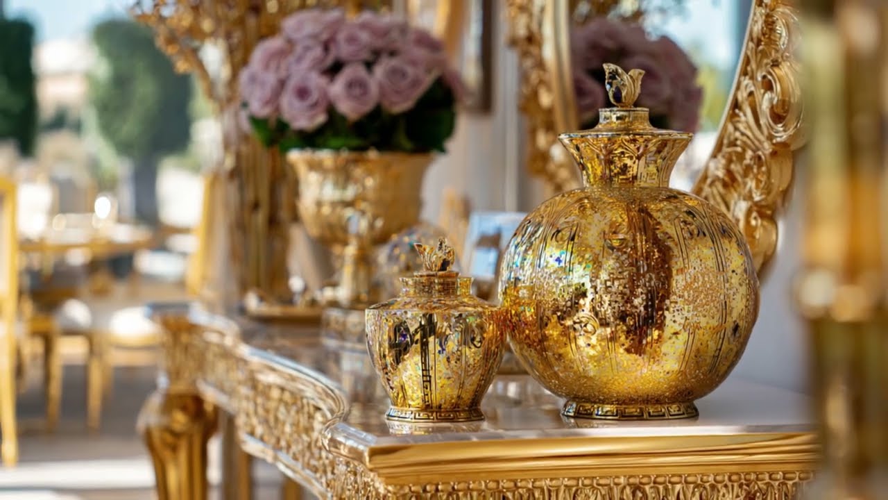 Beverly Hills Dream Home Unveils 2025’s Most Iconic Dining Room in Gold-Pink Glam by Versace Home
