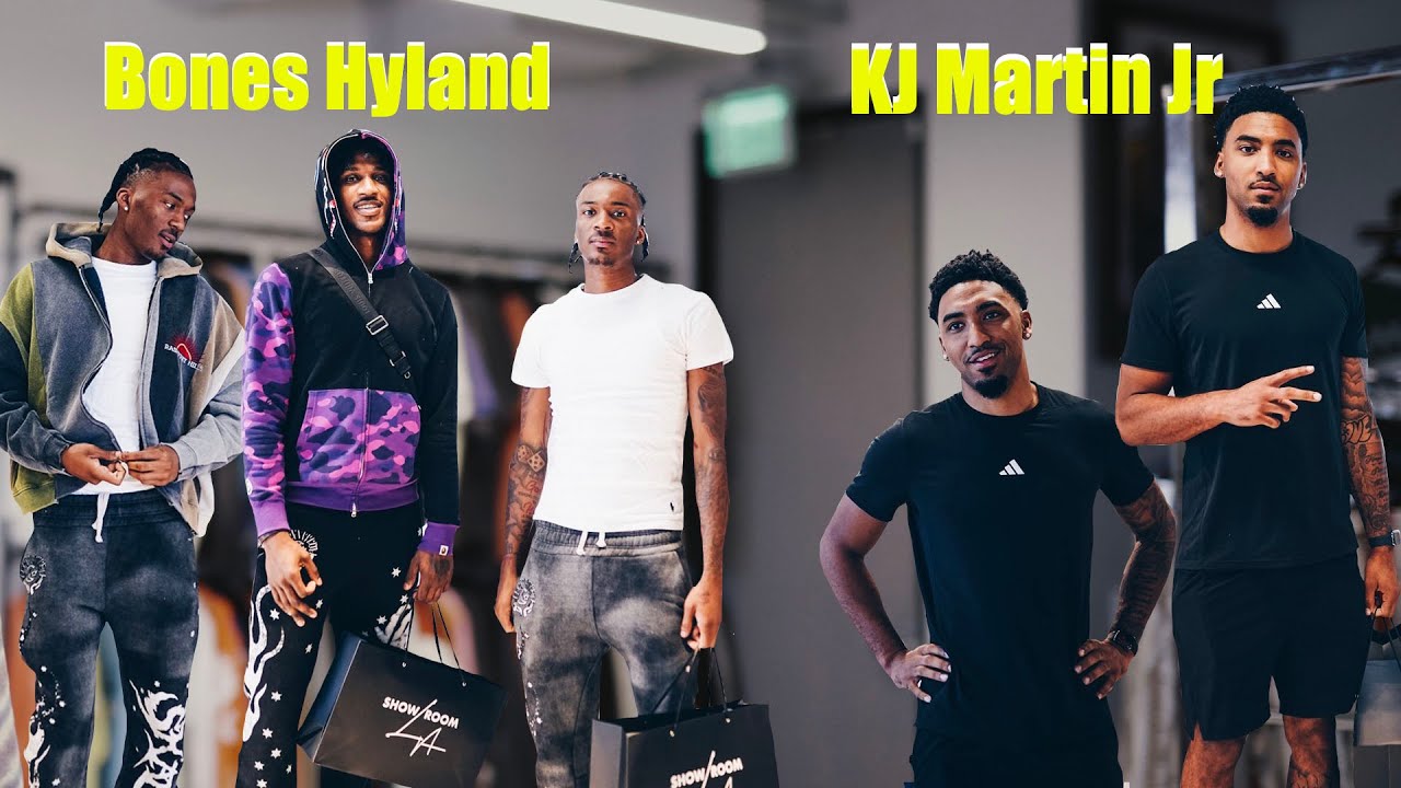 Bones Hyland & Kenyon Martin Jr. Pull Up To Shop Exclusive Designer Clothing & Sneakers in LA