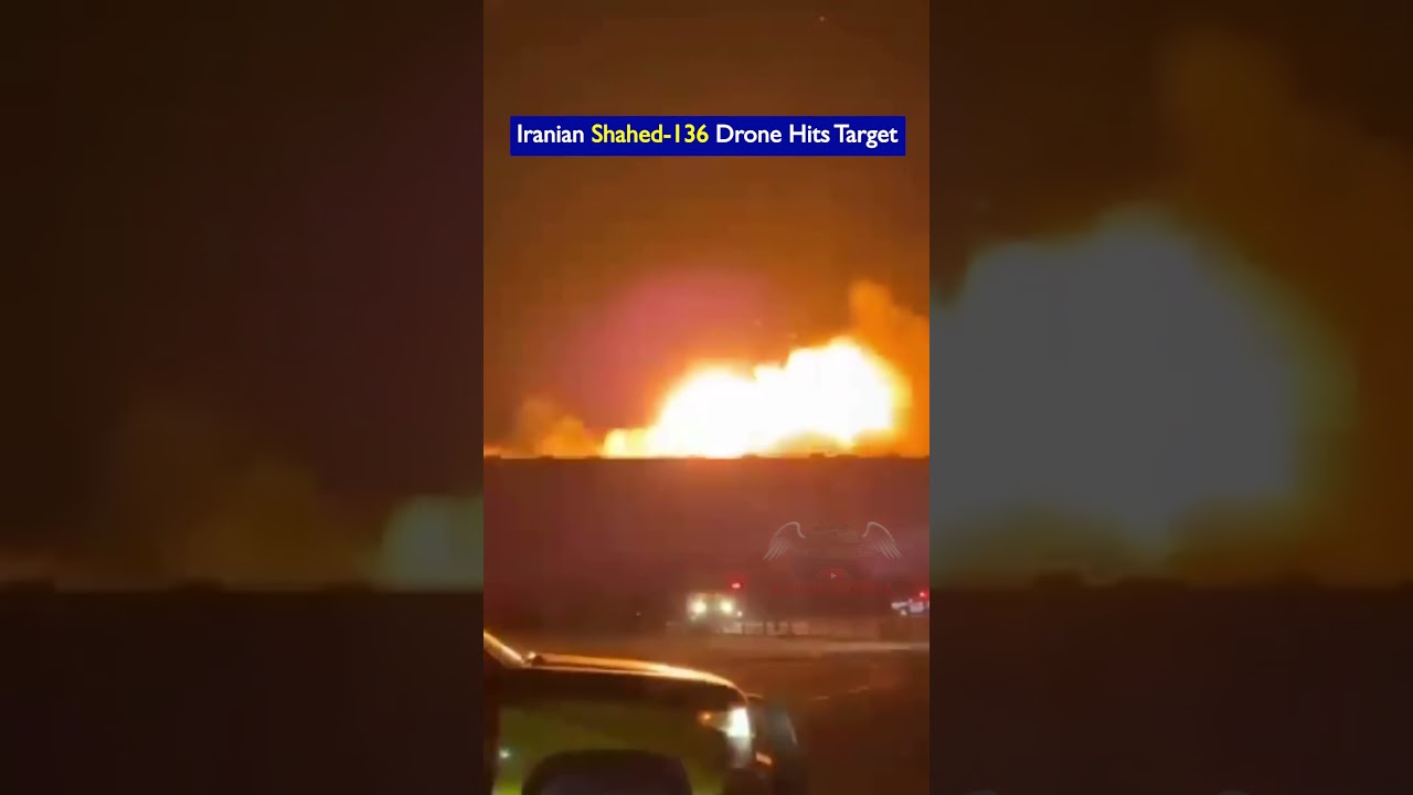 Iranian Shahed Kamikaze Drone Strikes Warehouse in Kuwait | Air Defense Fails to Intercept