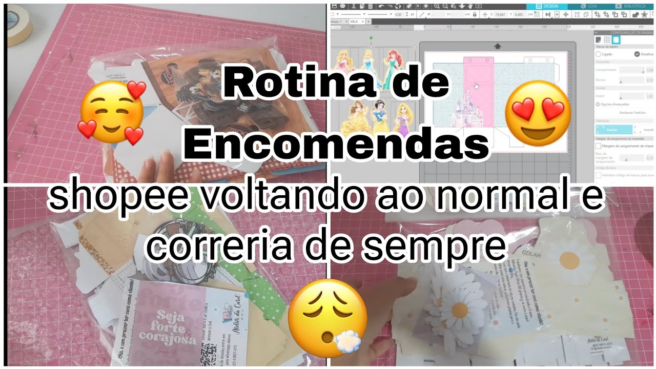 Rotina de Encomendas-Shopee voltando ao normal- Ajeitando Molde com Vocês 💖🤗 #papelariapersonalizada