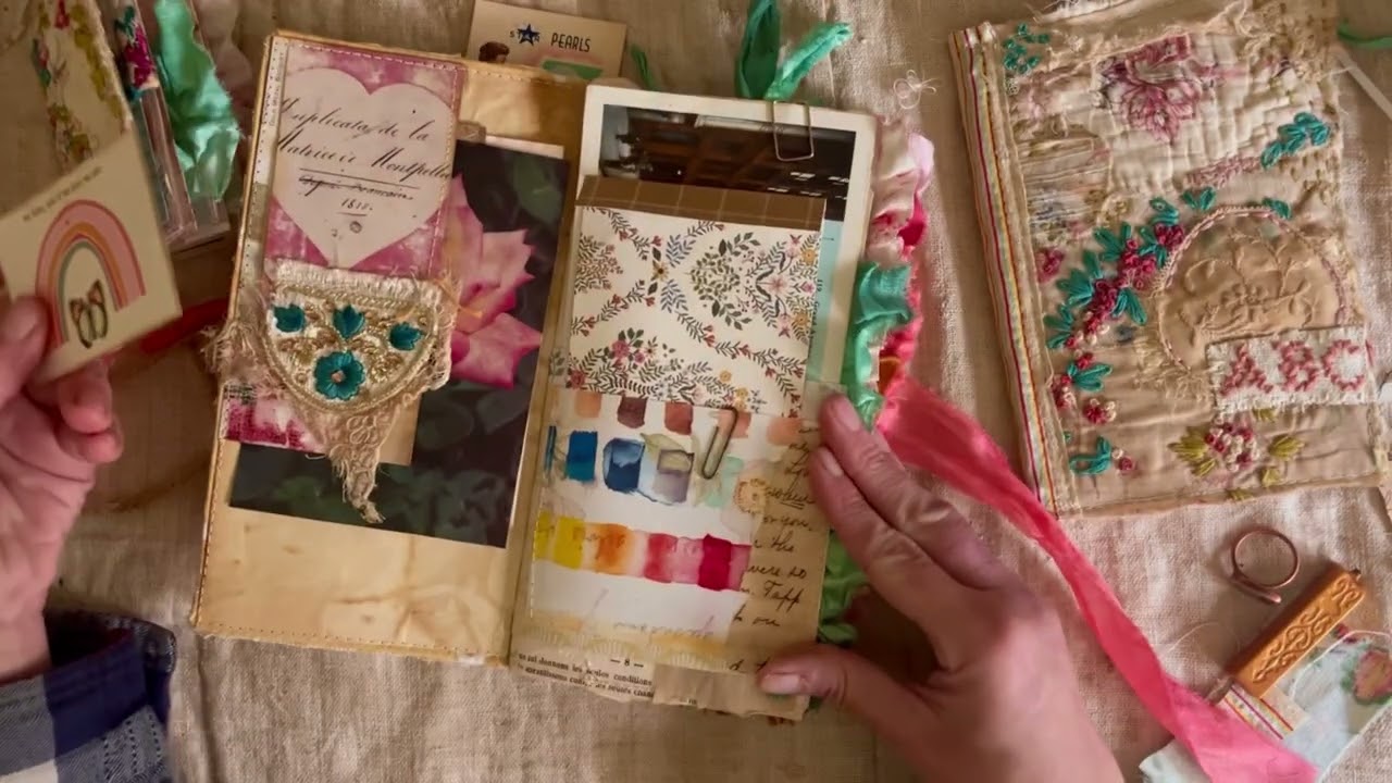 SOLD! embroidered travelers notebook junk journal