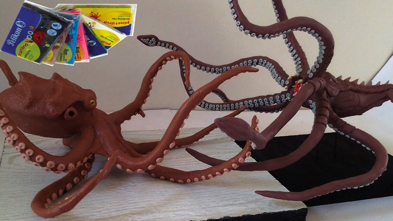 KRAKEN VS GIANT OCTOPUS WITH CLAY/PLASTILINA.
