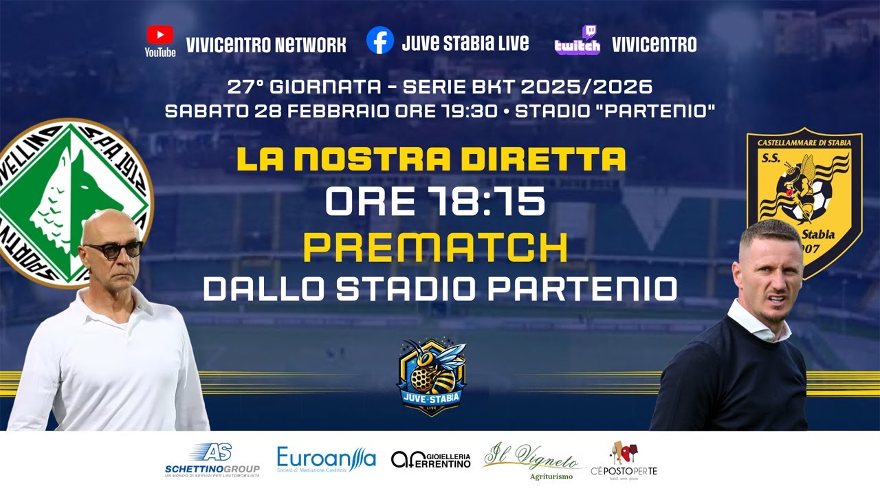 Avellino - Juve Stabia IL PREPARTITA DAL PARTENIO del 28-02-2026