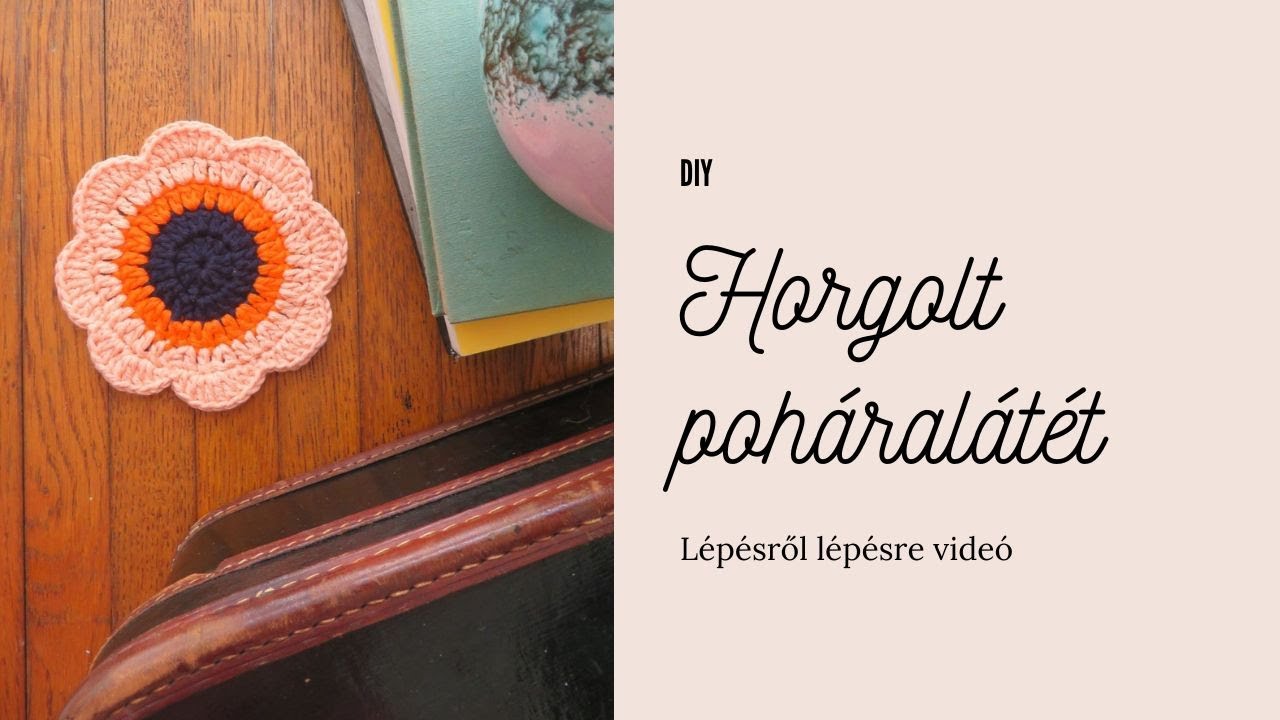 Virágos horgolt poháralátét