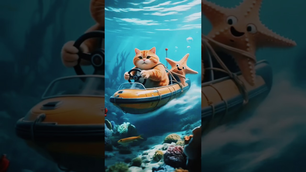 Cat Samundar Mein Shark Ke Sath 😱 | Starfish Ka Shikar 🦈🐱