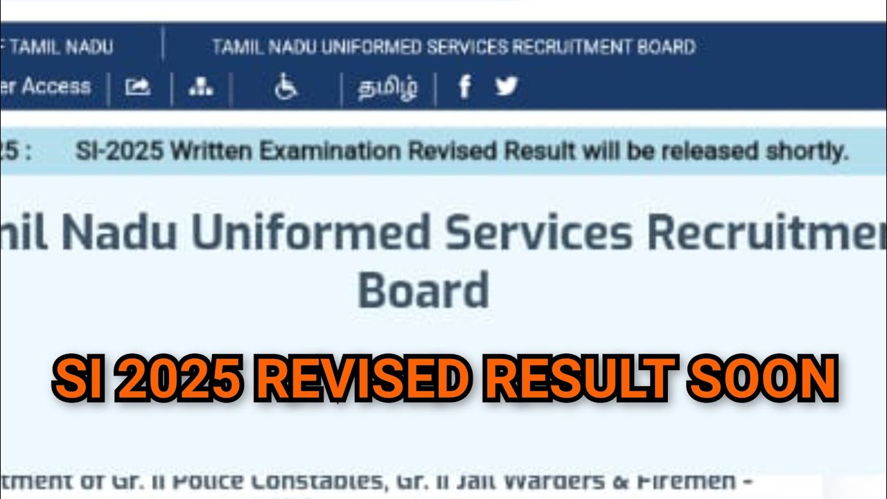 SI 2025 REVISED RESULTS #tnusrb