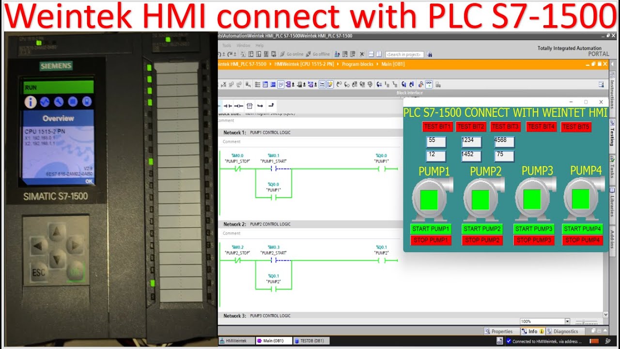 Weintek HMI connect with PLC S7-1500