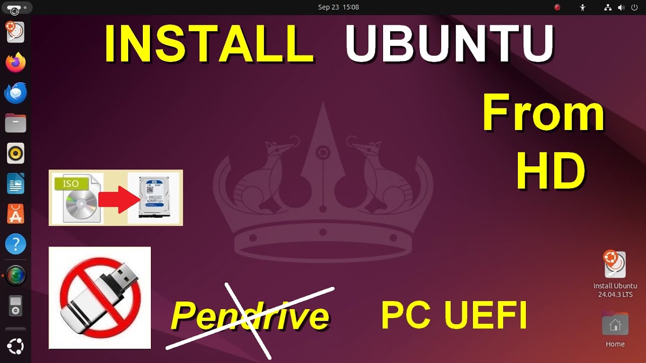 Установка Ubuntu с жёсткого диска без USB-накопителя. Двойная загрузка Windows 11. Только для ПК ...