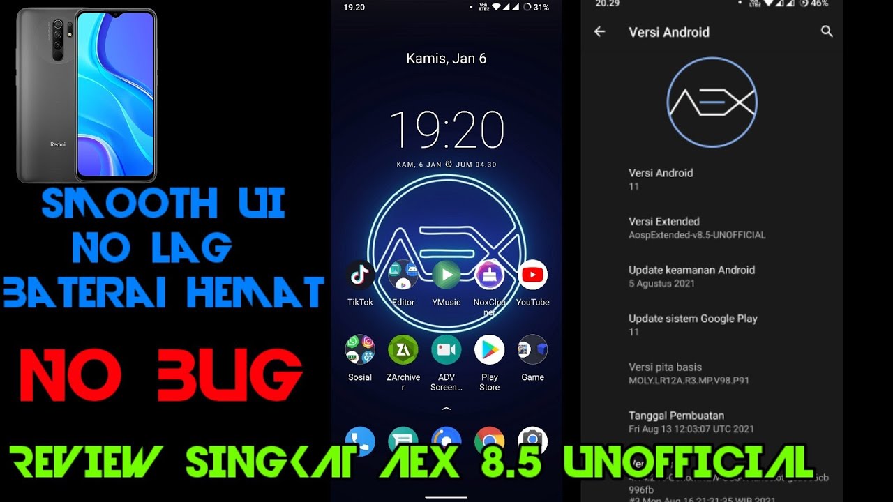 Review Costum Rom AEX 8.5 AOSP Entended Unofficial Di Redmi 9