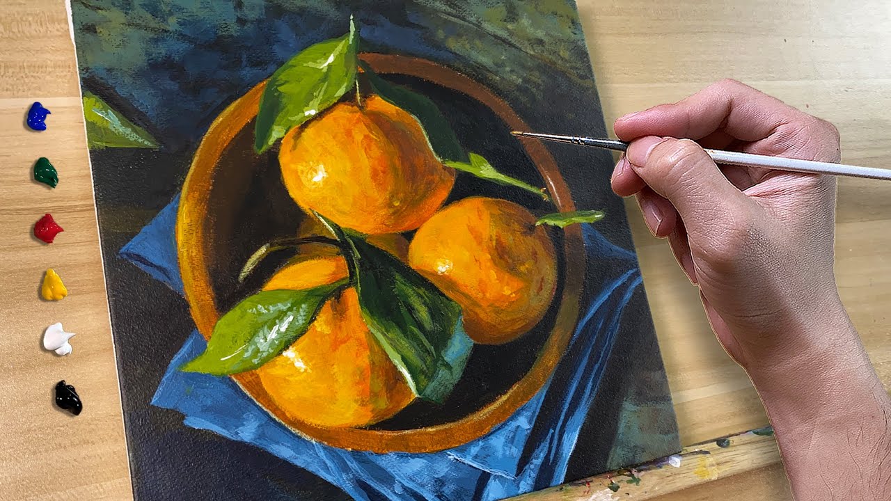 How to Paint Oranges / Acrylic Painting / Correa Art
