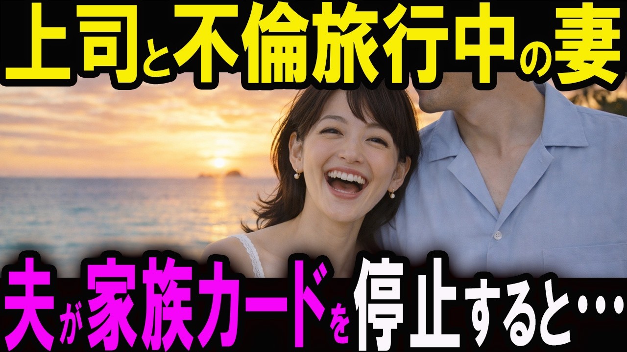 【修羅場】不倫妻「女友達と旅行♪」と嘘をつき上司と旅行中。義母が、夫に渡したものでクレカ停止に…【スカッと】