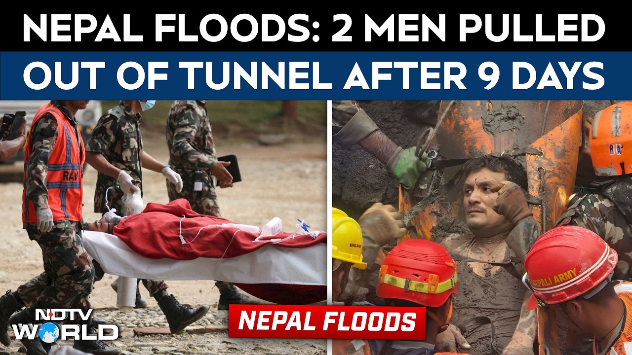 Nepal Tunnel Rescue | 2 Rescued Alive From Hydropower Tunnel 9 Days After Nepal Floods