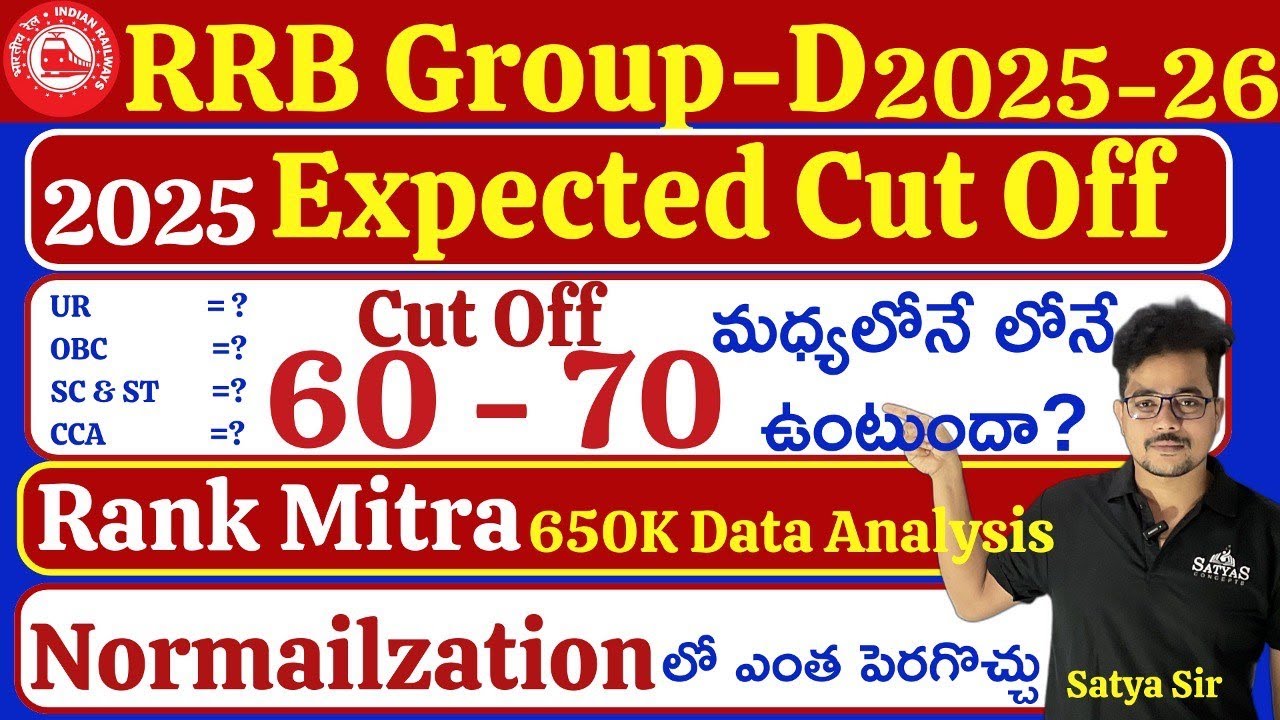 🔴RRB GROUP -D Expected Cutoff 2026🔴PET కీ ఎంత స్కోర్ రావాలి #rrbgroupd2025 #cutoff #groupd #pet 