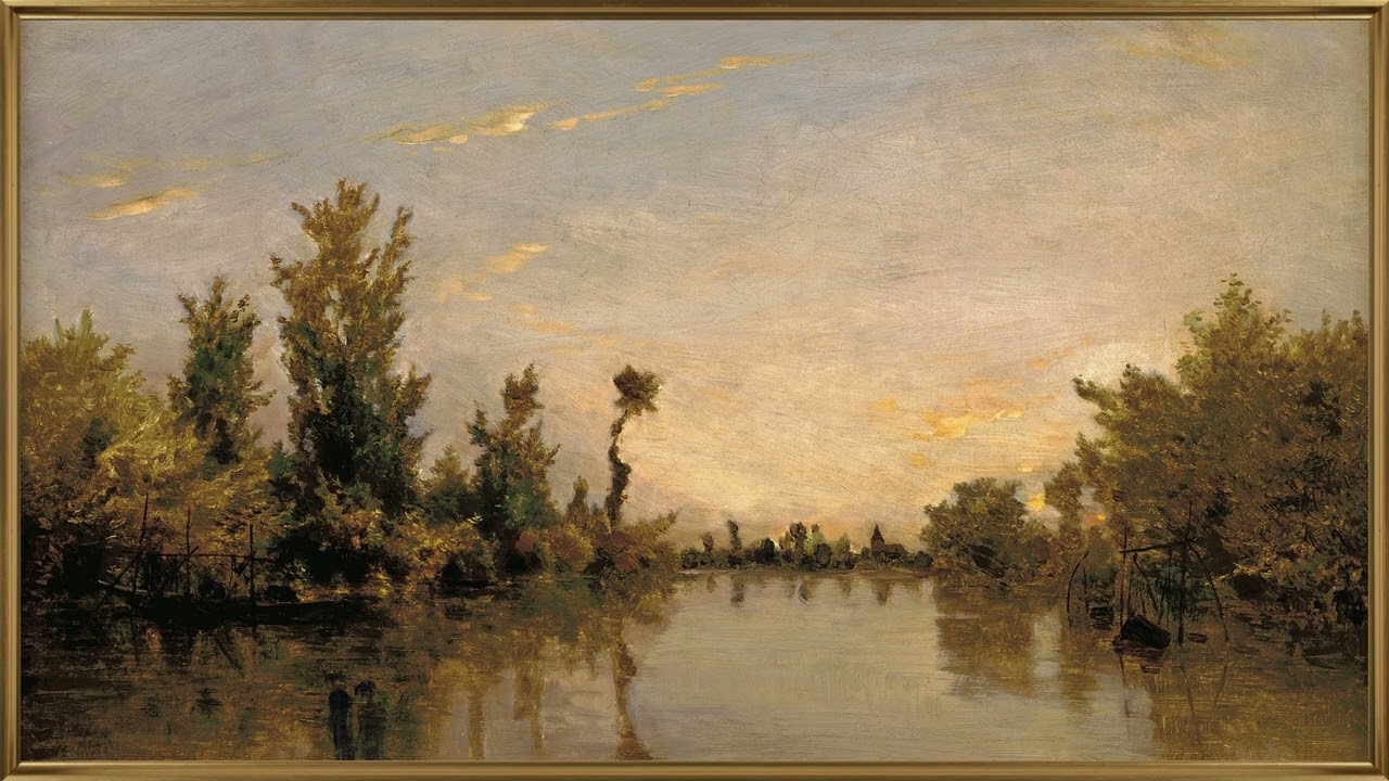 Golden River Landscape in 4K | 2 Hours | Classic Framed Museum Wall Art for TV & Screensaver