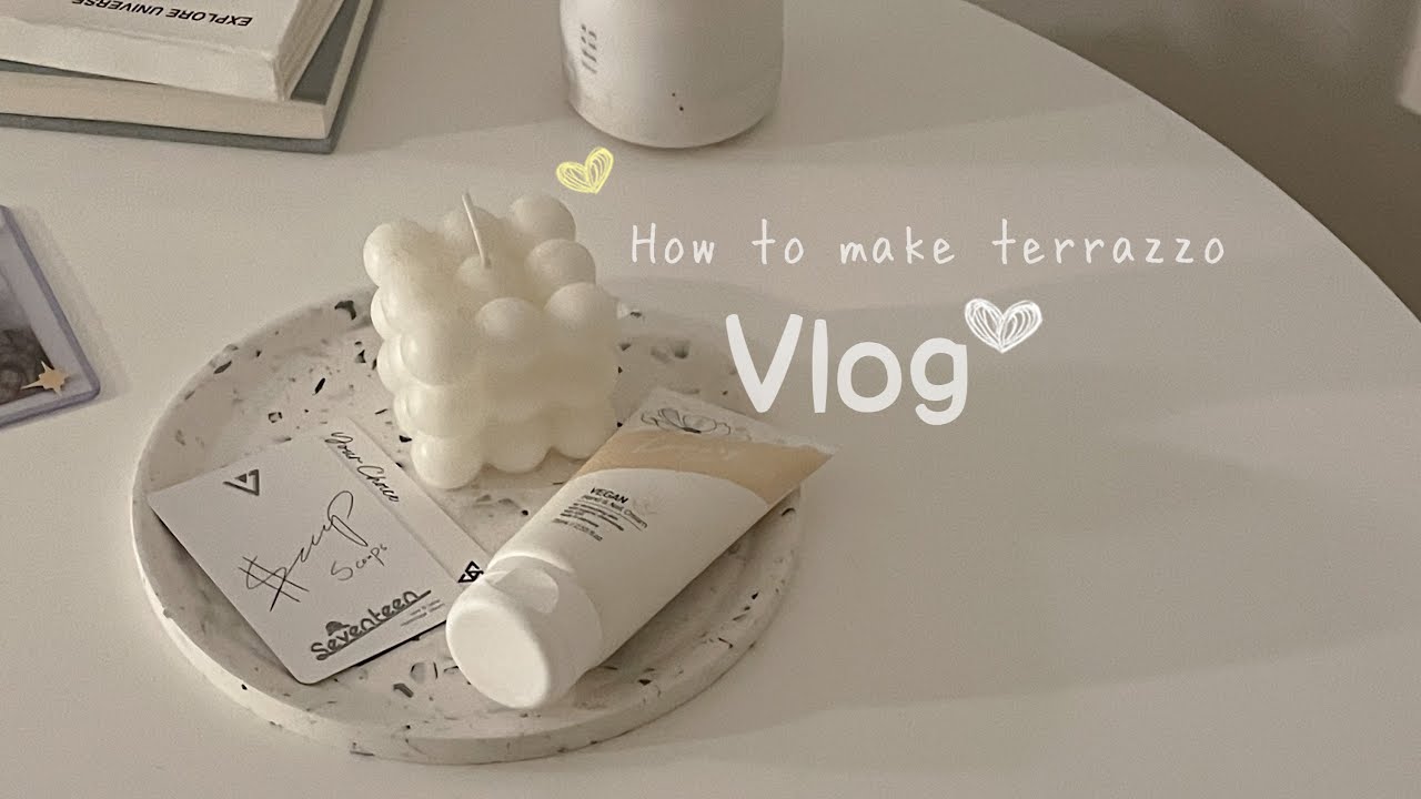 (ENG) شرح مفصل لفن التيرازو - DIY jesmonite Terrazzo Try