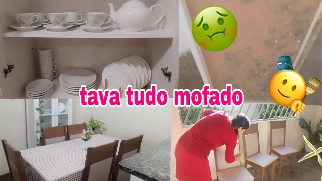FAXINA E ORGANIZAÇÃO/ eliminando mofo nos móveis/ organizei a cristaleira