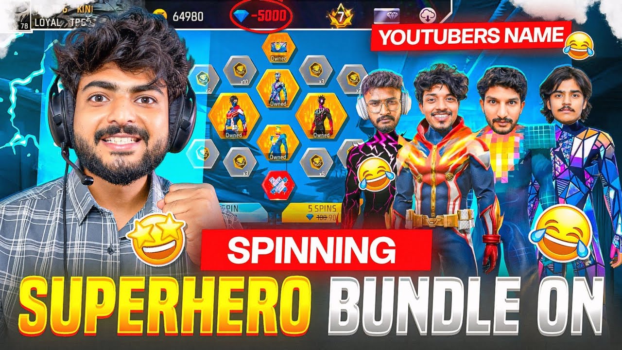 ❤️ Spinning New Bundle On YouTubers Names 😂 I Got Superhero Bundle 🔥 
