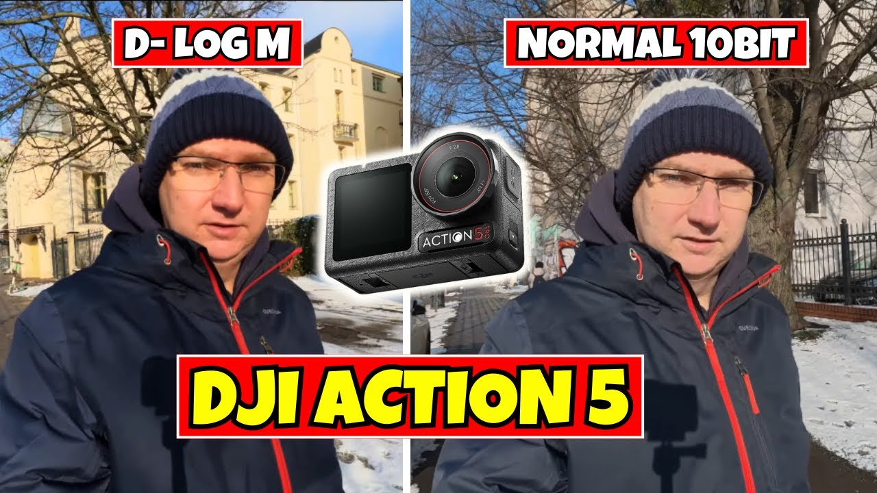 Najlepsze Ustawienia DJI ACTION 5 PRO ? - Jak pokolorować D-Log M ? - Normal 10bit czy D-log M ?