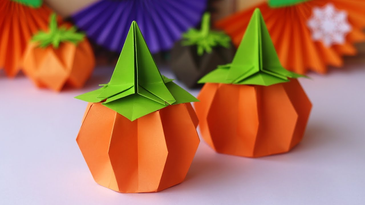 Halloween Paper Pumpkin Lantern | Halloween Decoration Ideas| Origami Pumpkin | Halloween Crafts