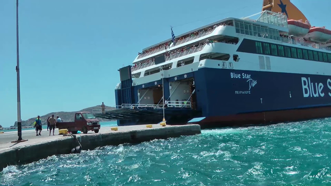 Blue Star Ferry at the Port of Ios Greece